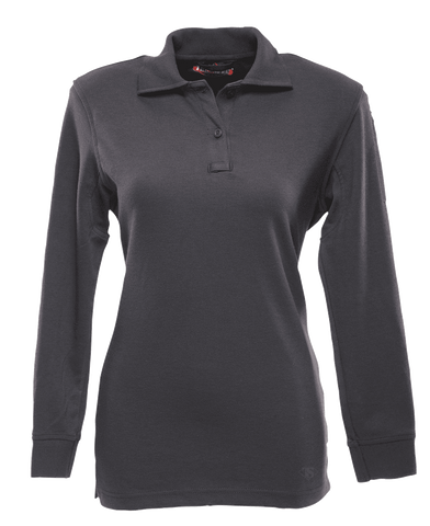 ladies black long sleeve polo shirt