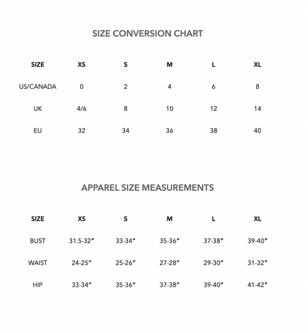 English Factory Size Chart