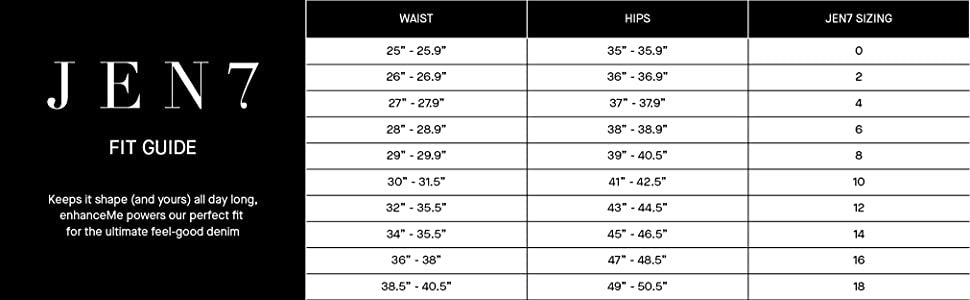 Jen7 Size Chart