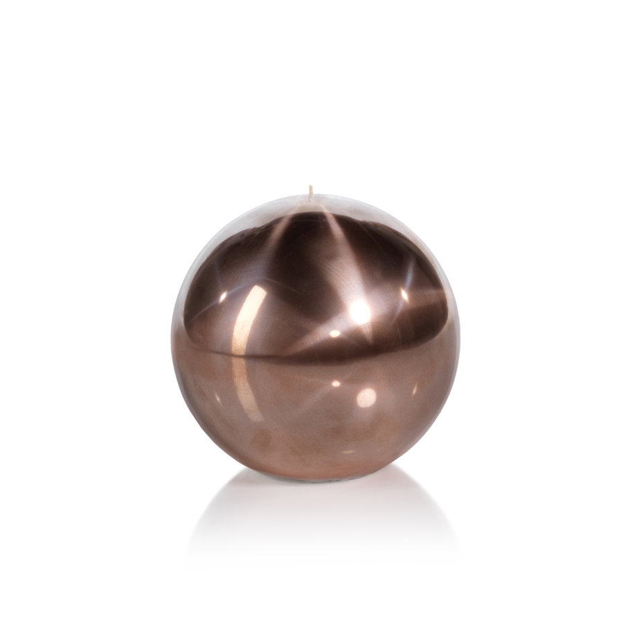 Shiny Metallic Ball Candle | Large Rose Gold