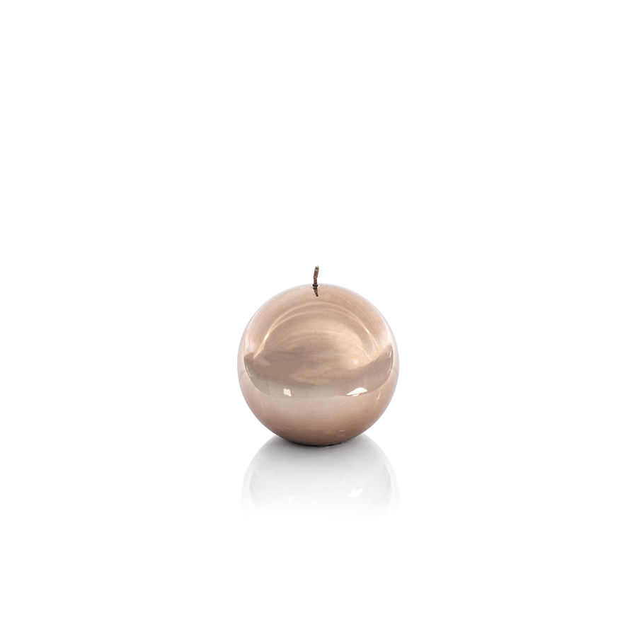 Shiny Metallic Ball Candle | Medium Bronze