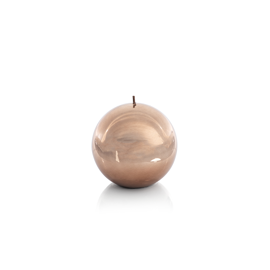 Shiny Metallic Ball Candle | Large Bronze