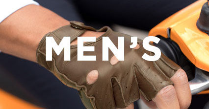 Floto Men's Brown Italian Leather Napoli Fingerless Driving Gloves