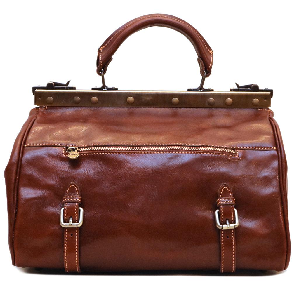 Floto Positano Italian Leather Gladstone Carryon Weekend Duffle Bag