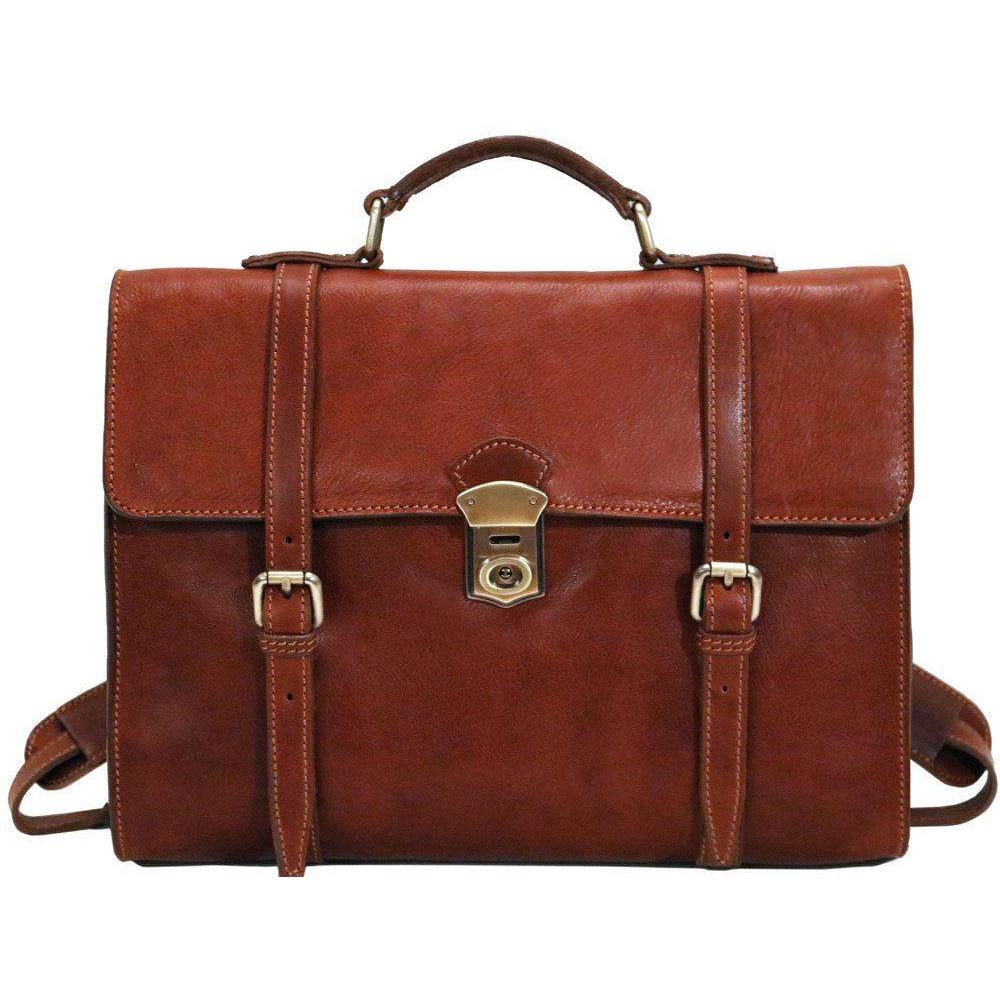 Floto Roma Italian Full Grain Leather Backpack Messenger Bag Brief