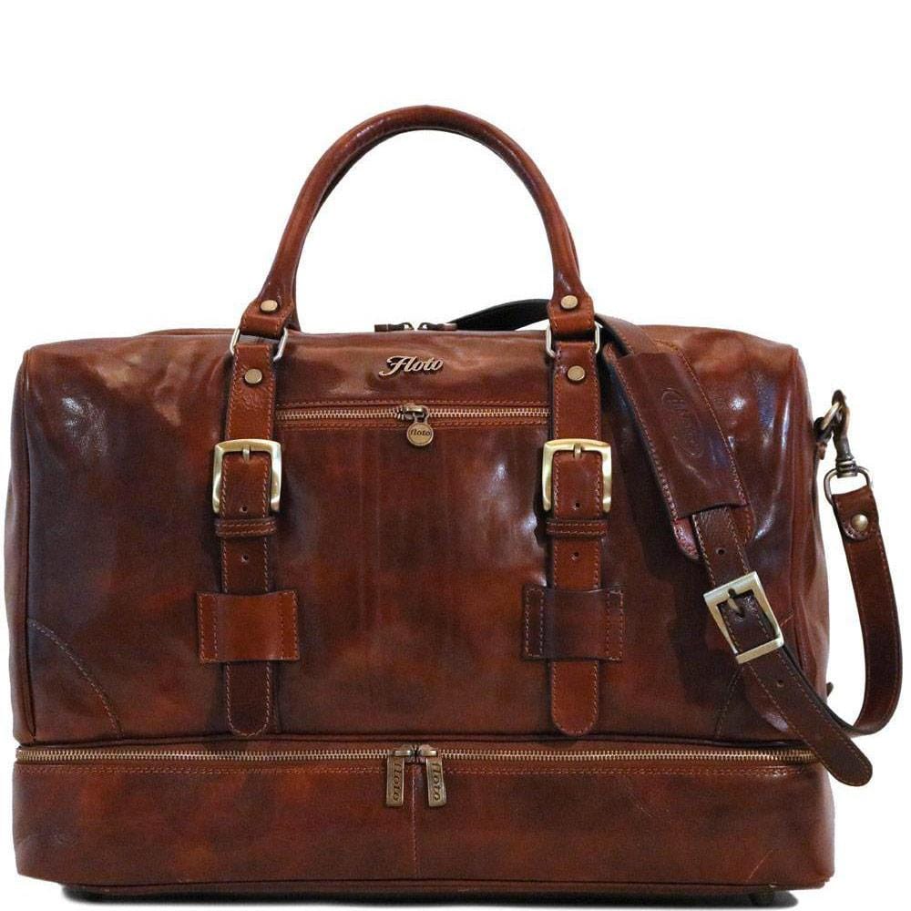 Floto Italian Leather Duffle Bag Weekender Suitcase Carryon Gym Bag