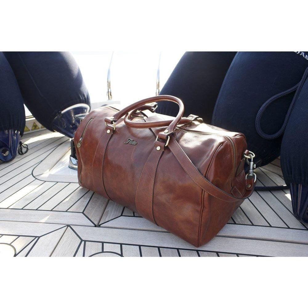 Floto Italian Leather Duffle Bag Weekender Suitcase Carryon Gym Bag