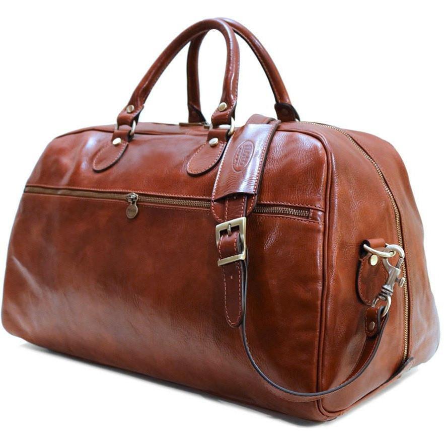 Floto Italian Leather Sport Duffle Luggage Carryon Gym Bag Suitcase