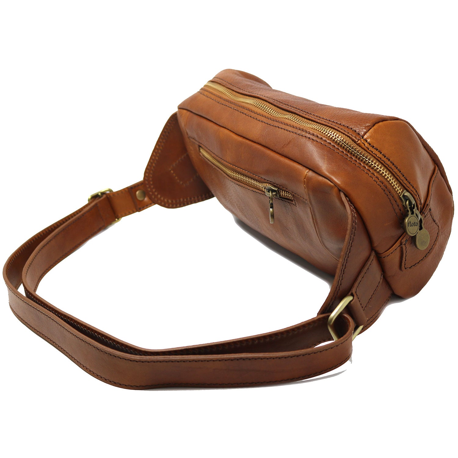 Monogram Floto Roma Italian Leather Men&#39;s Shoulder Sling Bag