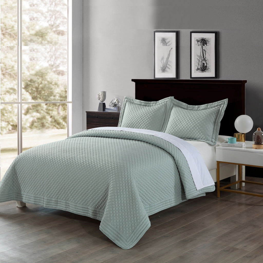 Lotus Home Diamondesque Water and Stain Resistant Quilt – teksleep