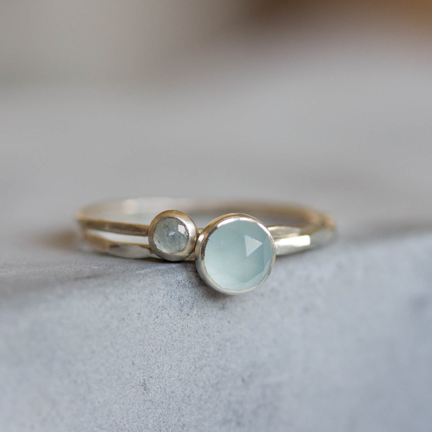 Aquamarine ring - skinny stackable for March – natalkapavlysh