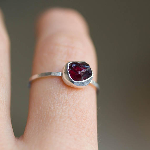 raw garnet jewelry