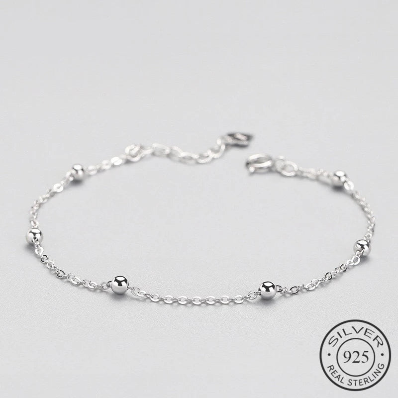 Beads Chain Minimalist Silver Bracelet - Nice & Cool