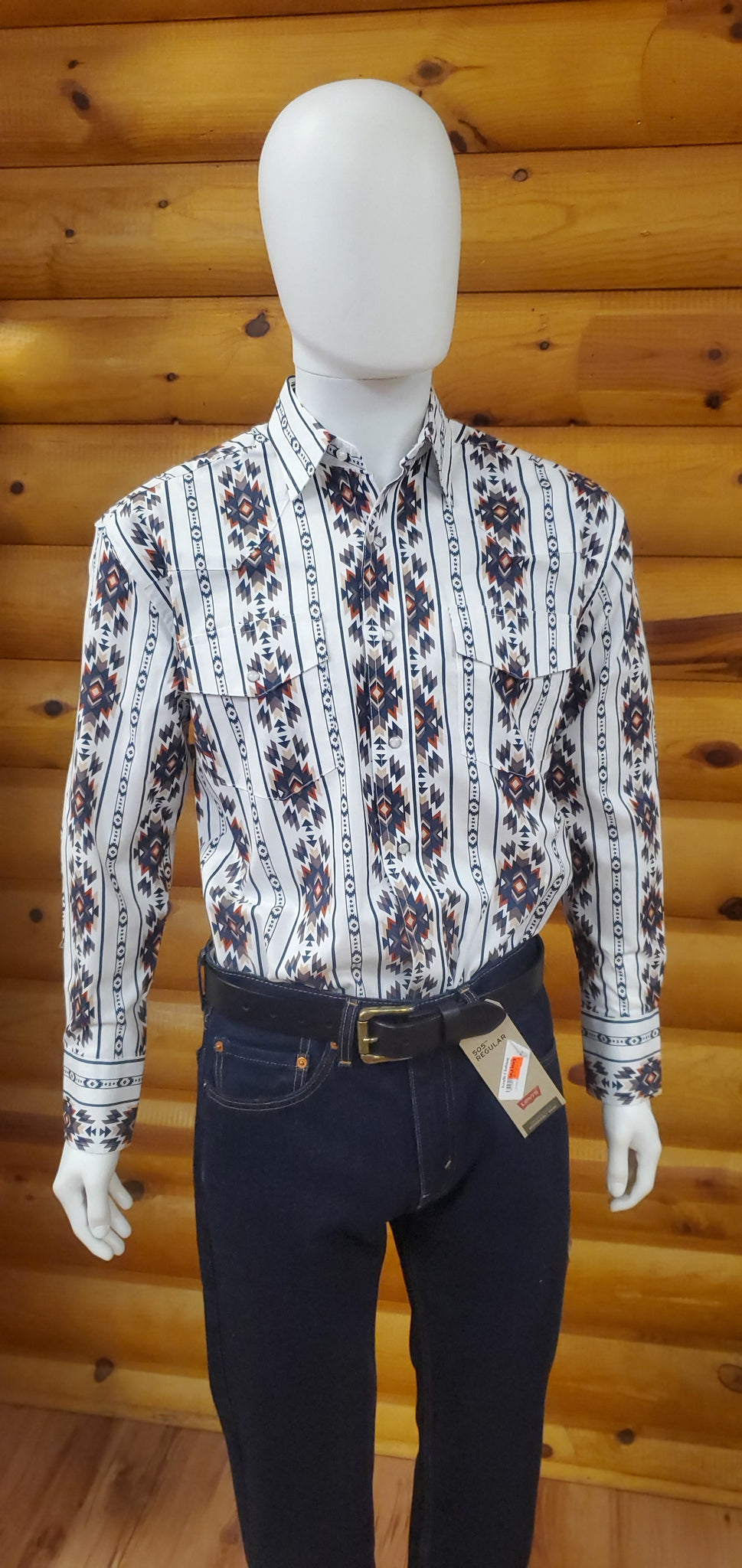 Wrangler Checotah Long Sleeve Snap Shirt, White & Blue Multi – Kraffs  Clothing