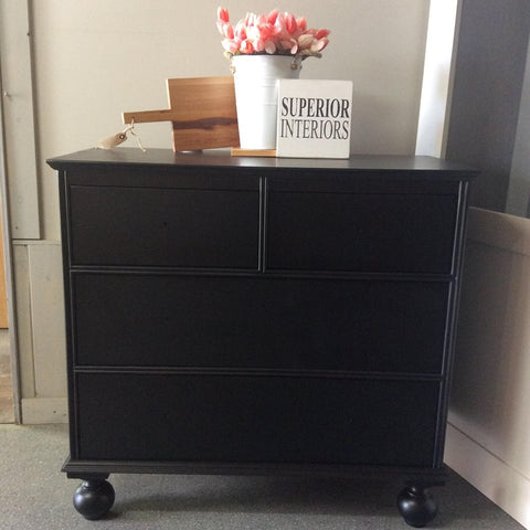 Superior Interiors Kelowna furniture refinishing services - Dresser refinished using Saman Black Waterbased stain