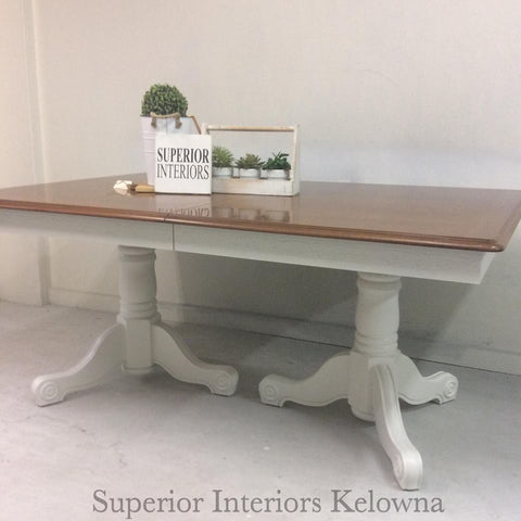 Dining Table refinishing by Superior Interiors Kelowna