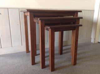 Nesting tables stained with SamaN Mahogany and Dark Walnut