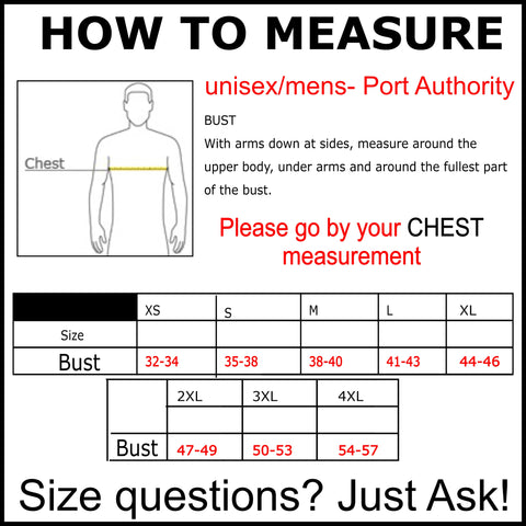 Size Chart || unisex port authority | MacAttackGear
