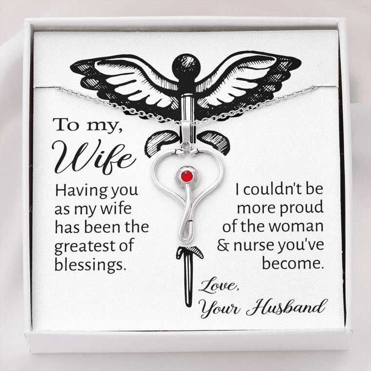 Greatest Blessings Stethoscope Necklace | To my Wife