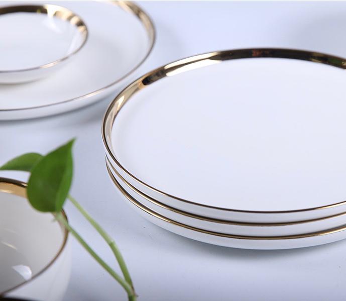 Opulence White with Gold Rim Dinnerware Set – Propupstore