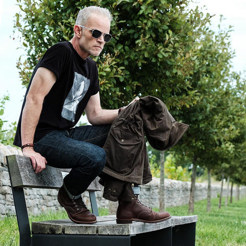 Tee - 3Sixteen Trillium / Denim - Shockoe Atelier Slim Kojima / Boots - Red Wing 8111 Iron Ranger / Jacket - Filson 1897 Mile Marker / Shades - Randolph Aviator