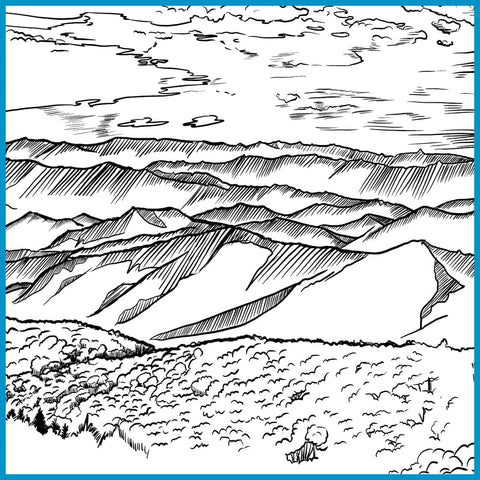 Blue Ridge Mountains illustration