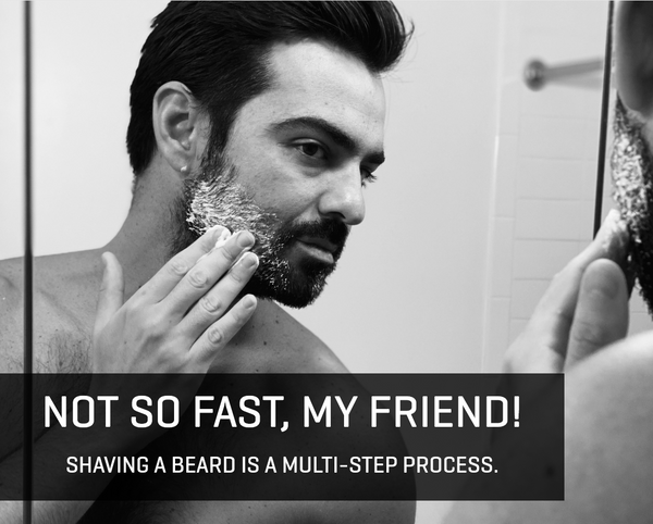 Image of man with shave cream in his beard