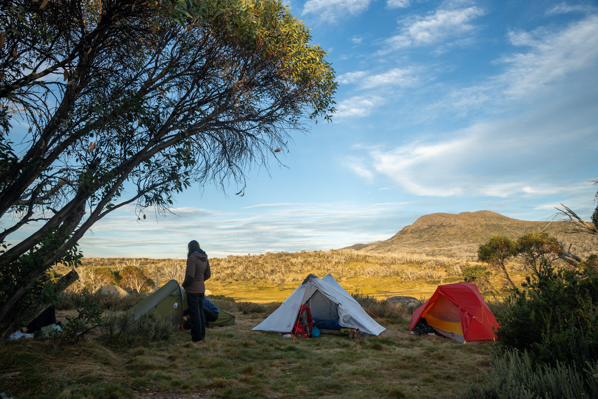 Camping near Derschkos Hut overlooking Mount Jagungal