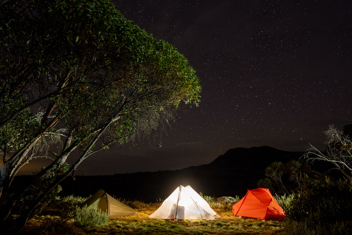 Camping near Derschkos Hut overlooking Mount Jagungal