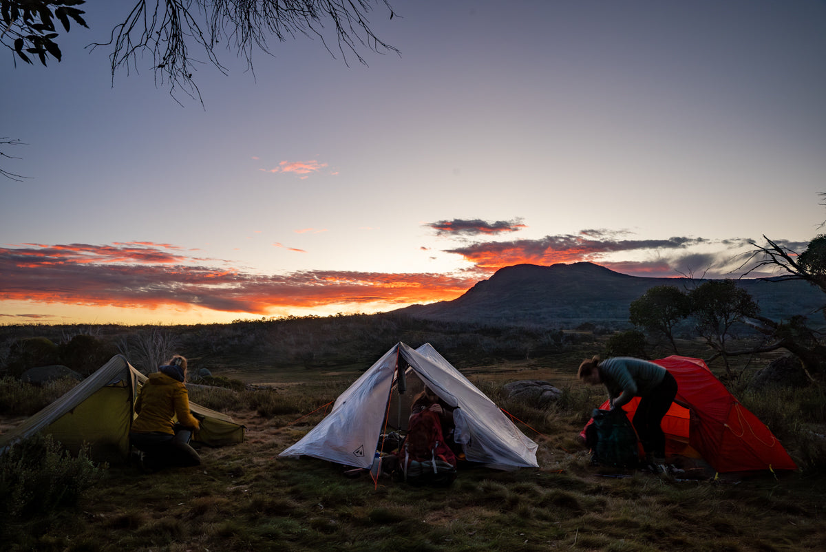 Watching the sunrise over Mount Jagungal in Kosciuszko National Park