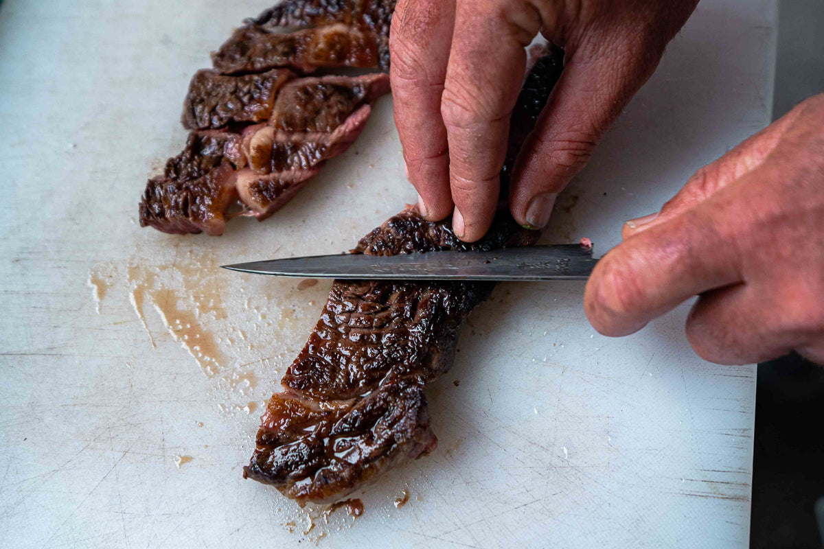 Slicing the Grilled Beef