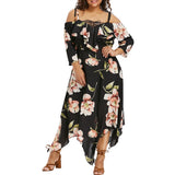 2019 dot print plus size ankle length dress