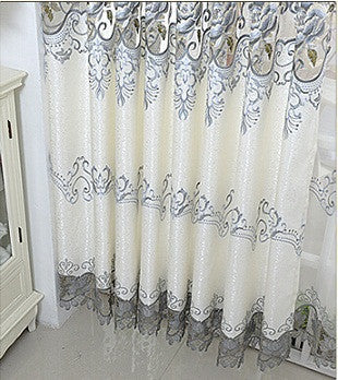 Embroidered Tulle Window Curtains Bedroom Blackout Curtains