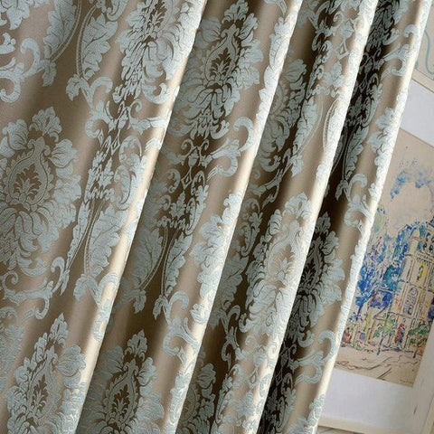 European Damask Curtains For Living Room Luxury Jacquard