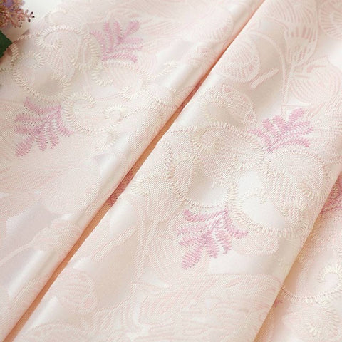 Lovely Pink Peony Embroidered Luxury Curtains For Bedroom Classic
