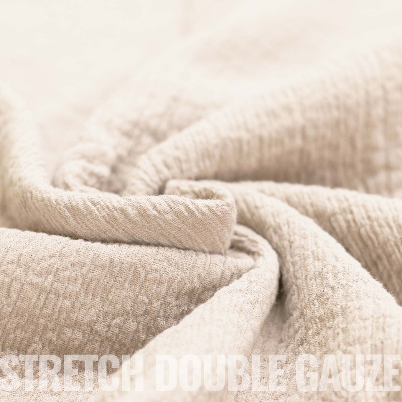 Stretch Double Gauze Fabric - Solid in Natural