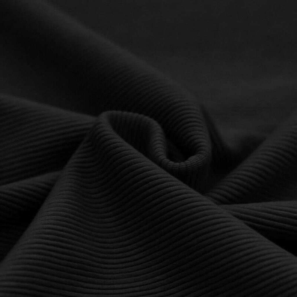 Jersey Lomellina Bristol - Ribbed Jersey Fabric - Nero (Black)