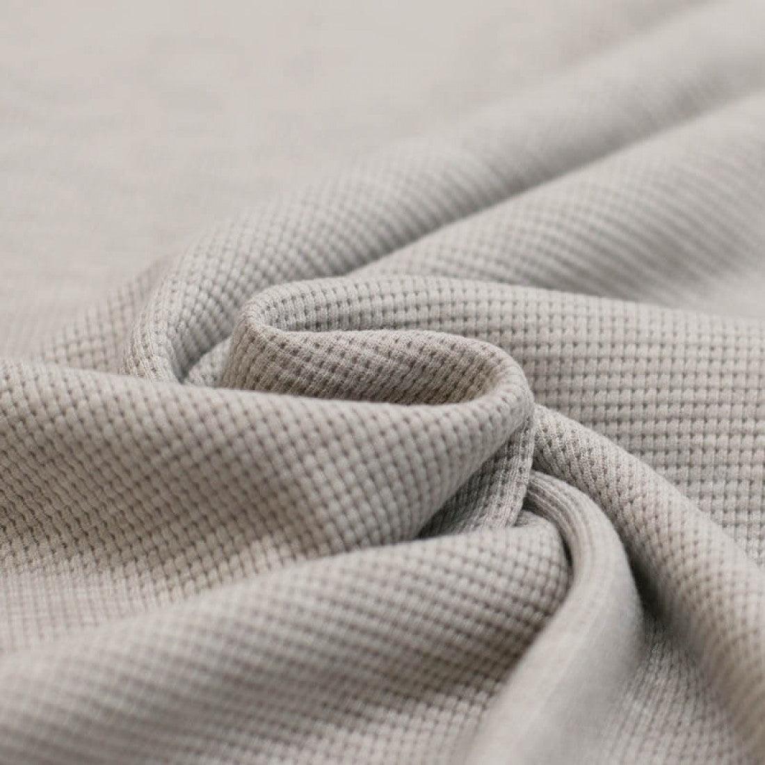 Cali Fabrics Silver Grey Soft Waffle Knit Fabric by the Yard