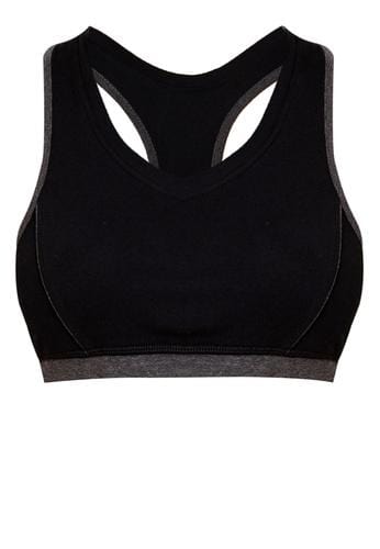 black cotton sports bra