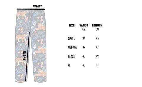 Pyjama bottoms measurements in CM