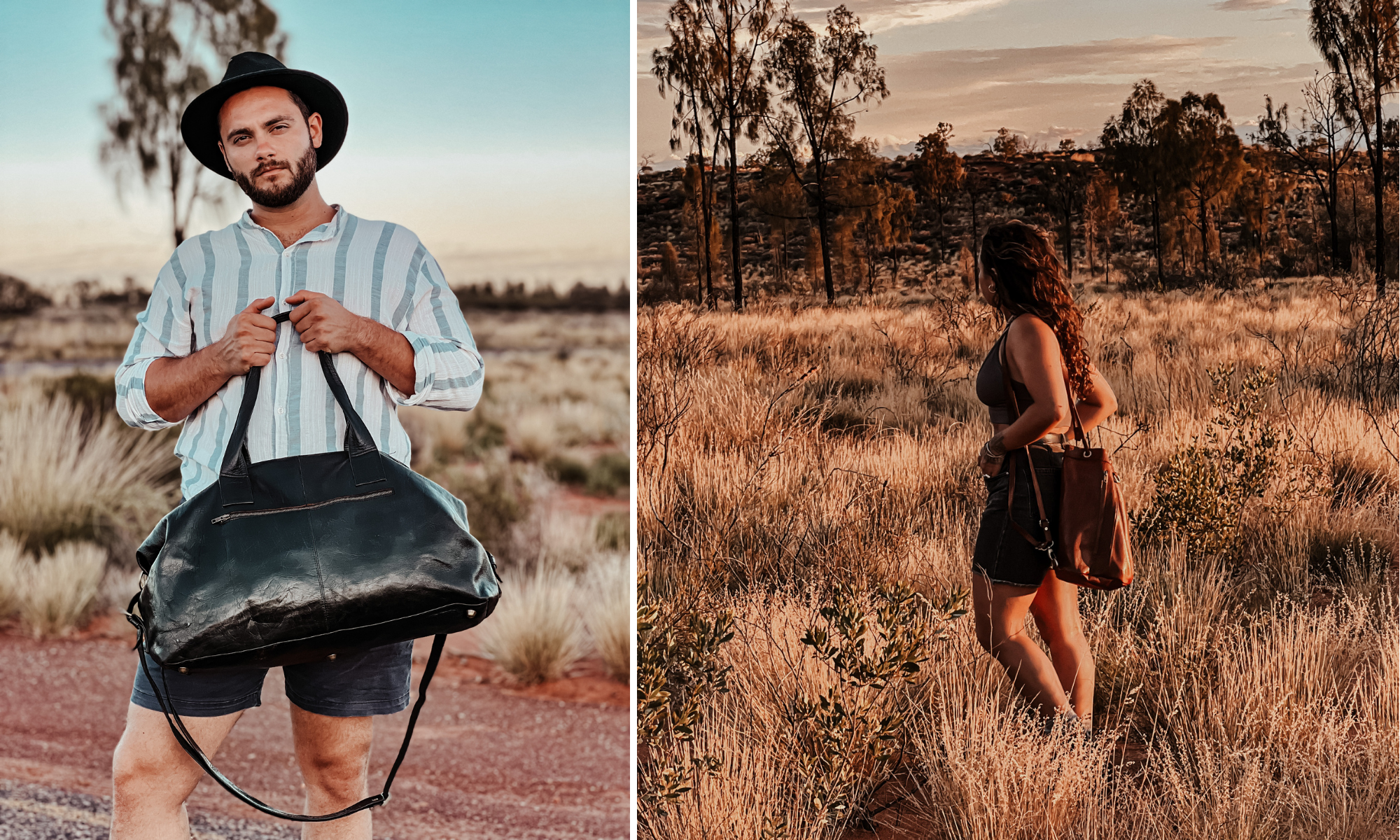 Couple travel to Uluru Central Australia