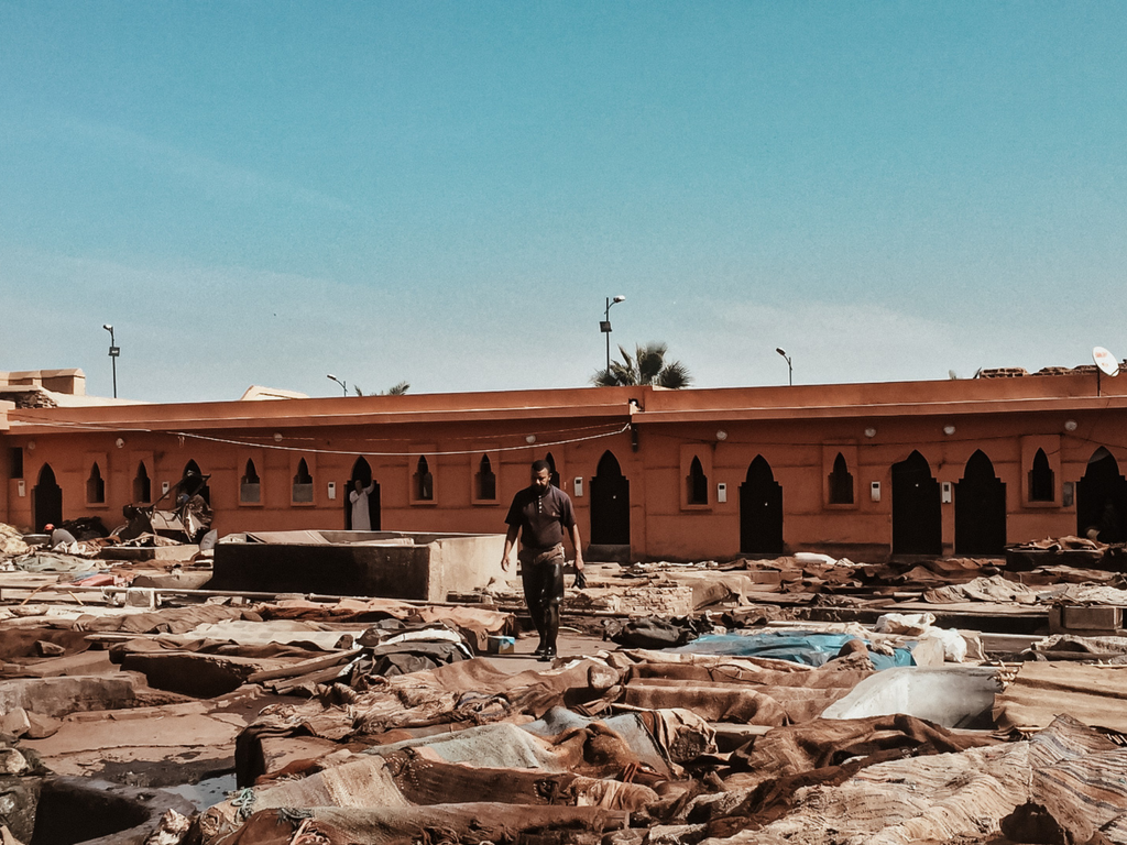 Ancient leather tannery in Morocco