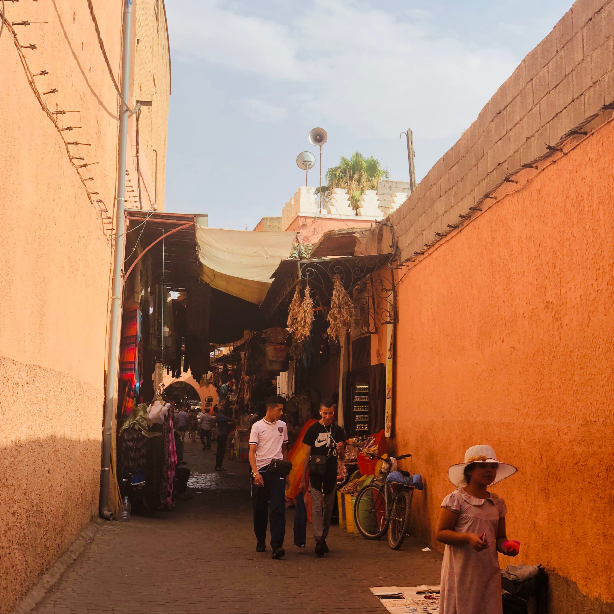 A worker in the Marrakech Medina in the back quarters working for the leather tannery