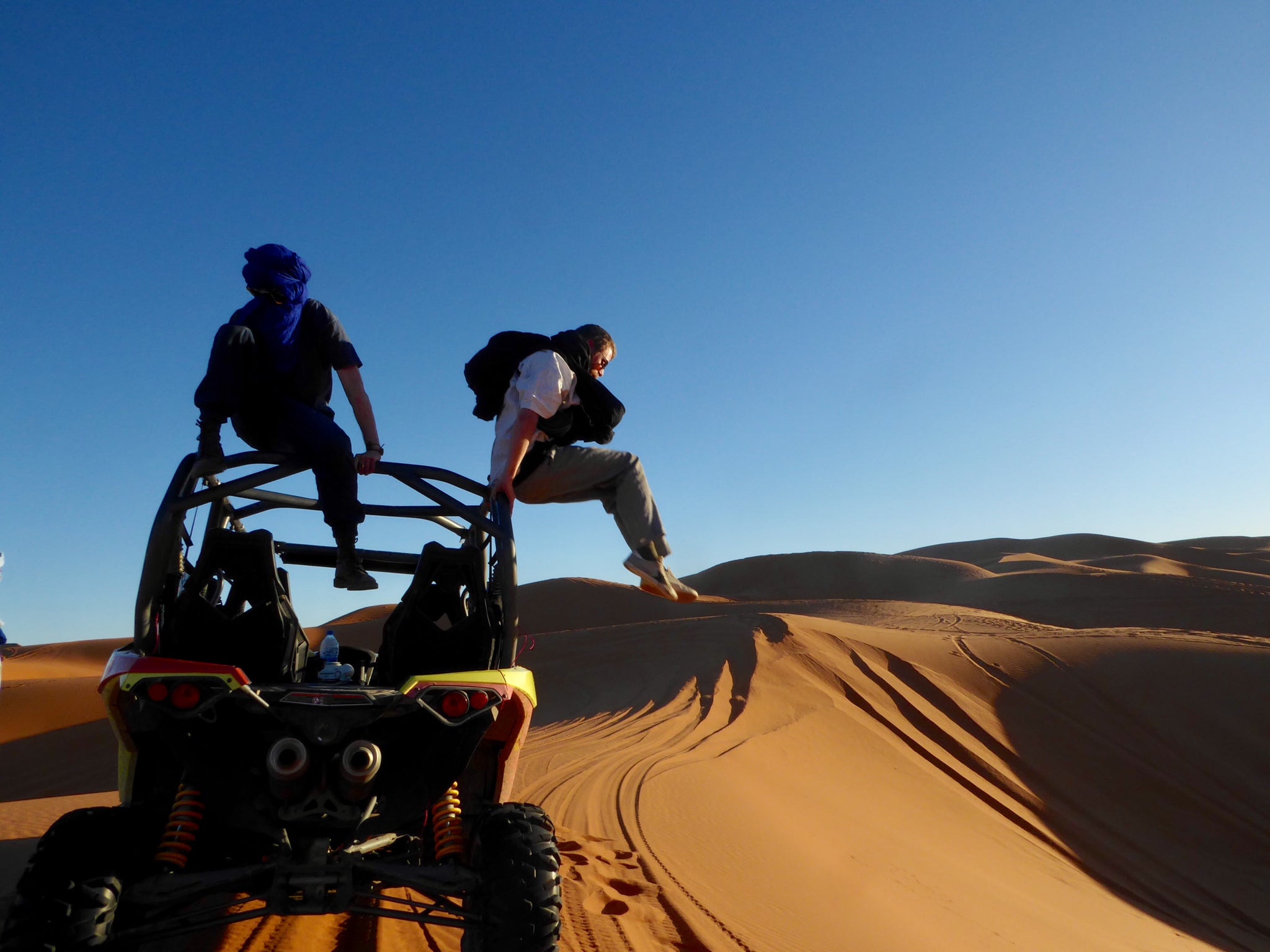 riding a buggy into the desert