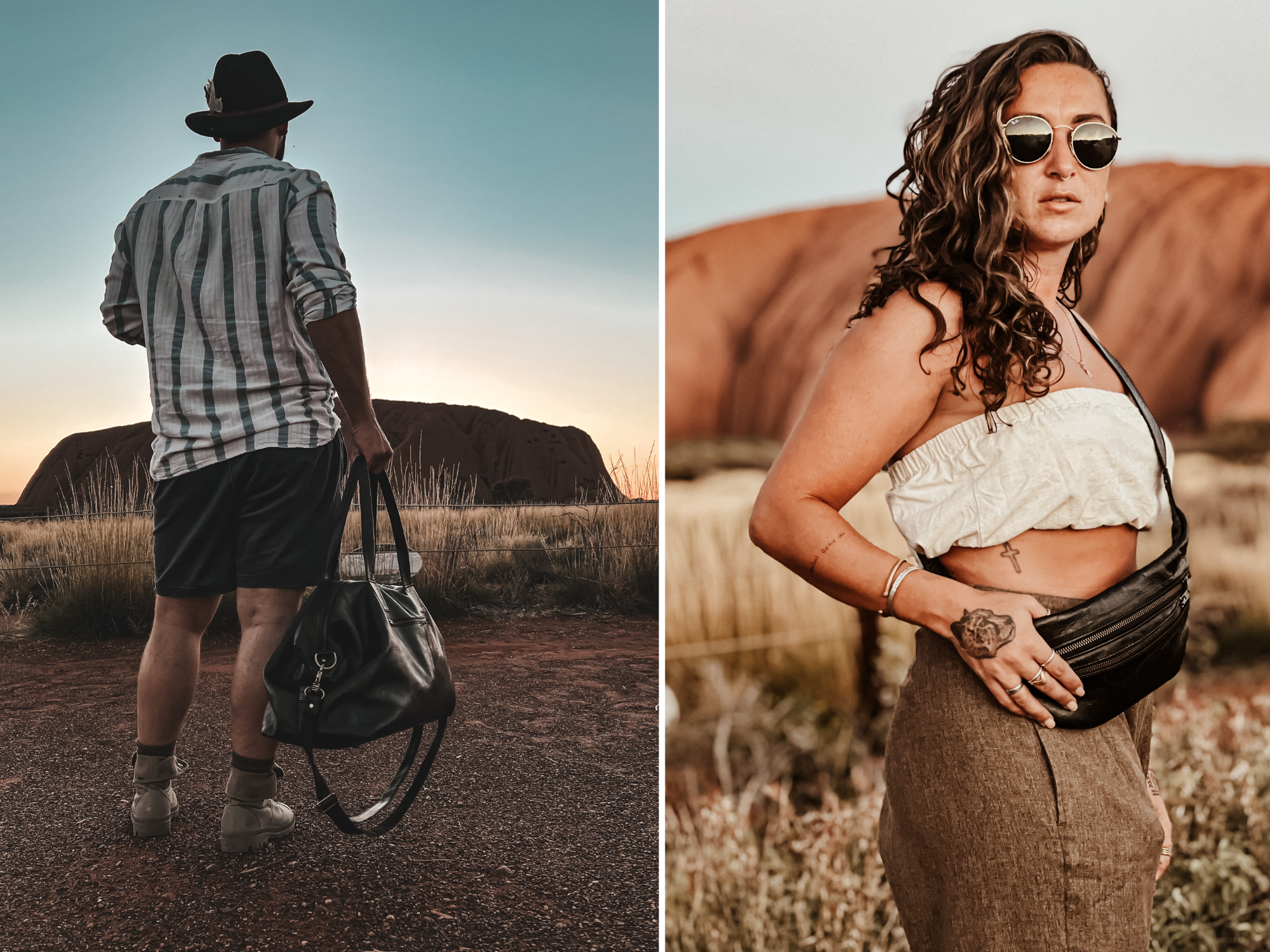 Couple traveling to Uluru