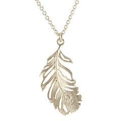silver peacock feather necklace 