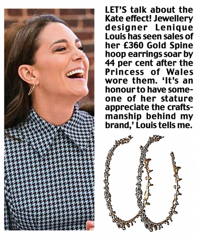 Kate Middleton wearing Lenique Louis Spine earrings