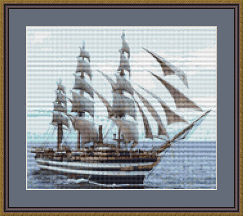 tall ship cross stitch kit – crossstitchkingdom