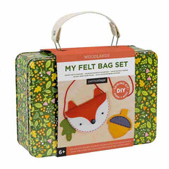 DIY Woodland Fox Felt Bag Sewing Kit In A Tin Suitcase