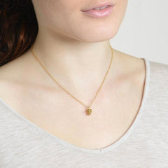 I Love A Lassie Pine Cone Necklace in Gold